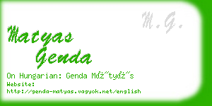 matyas genda business card